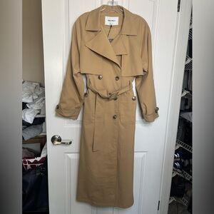 NWT ENA PELLY Carrie Trench Coat with Belt in Camel size 4